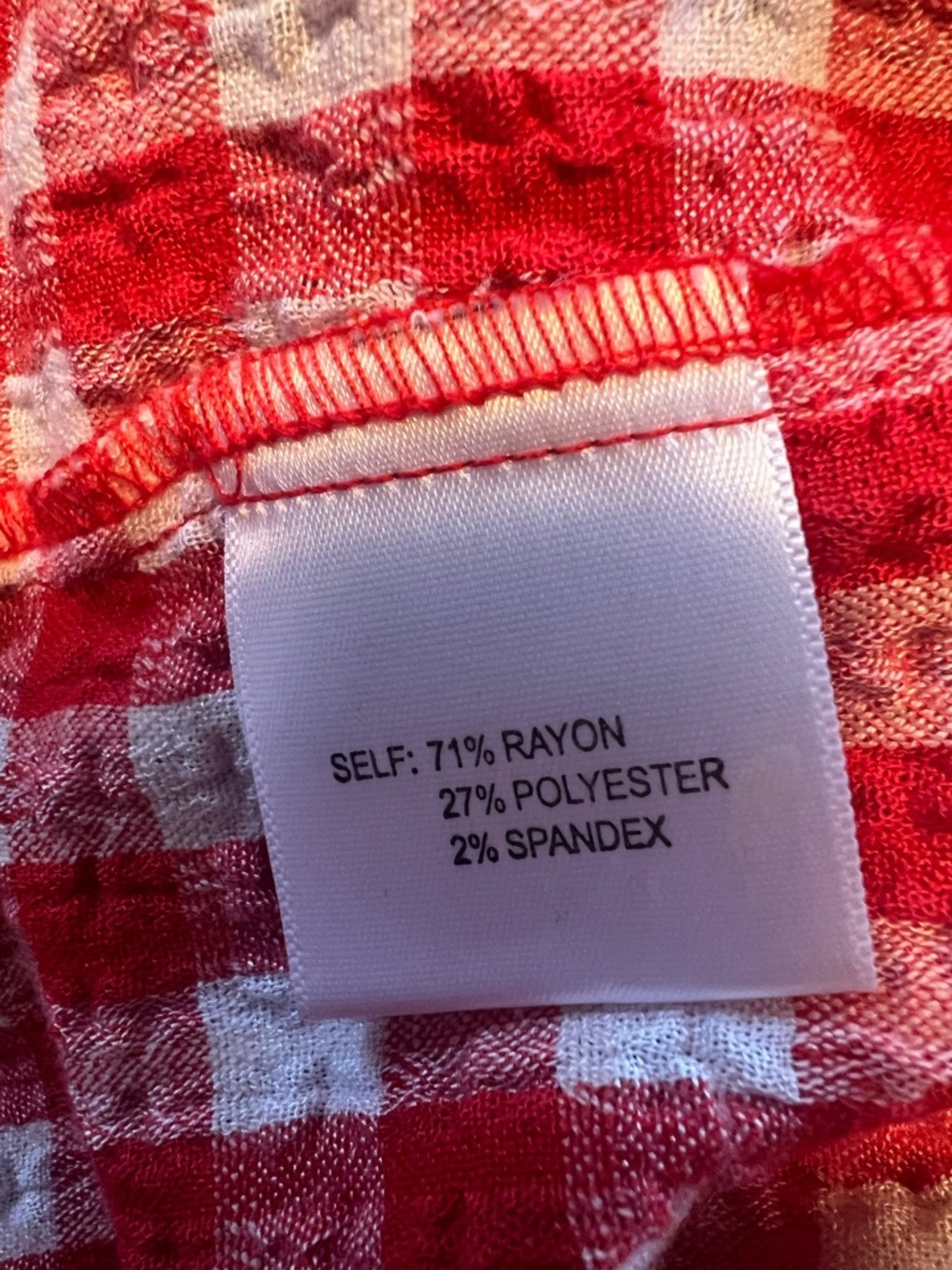 Jane and Delancey Women’s Red White& Blouse Gingham Check Button Up Small - Picture 7 of 8